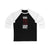 Staal 11 Carolina Hockey Black Vertical Design Unisex Tri-Blend 3/4 Sleeve Raglan Baseball Shirt