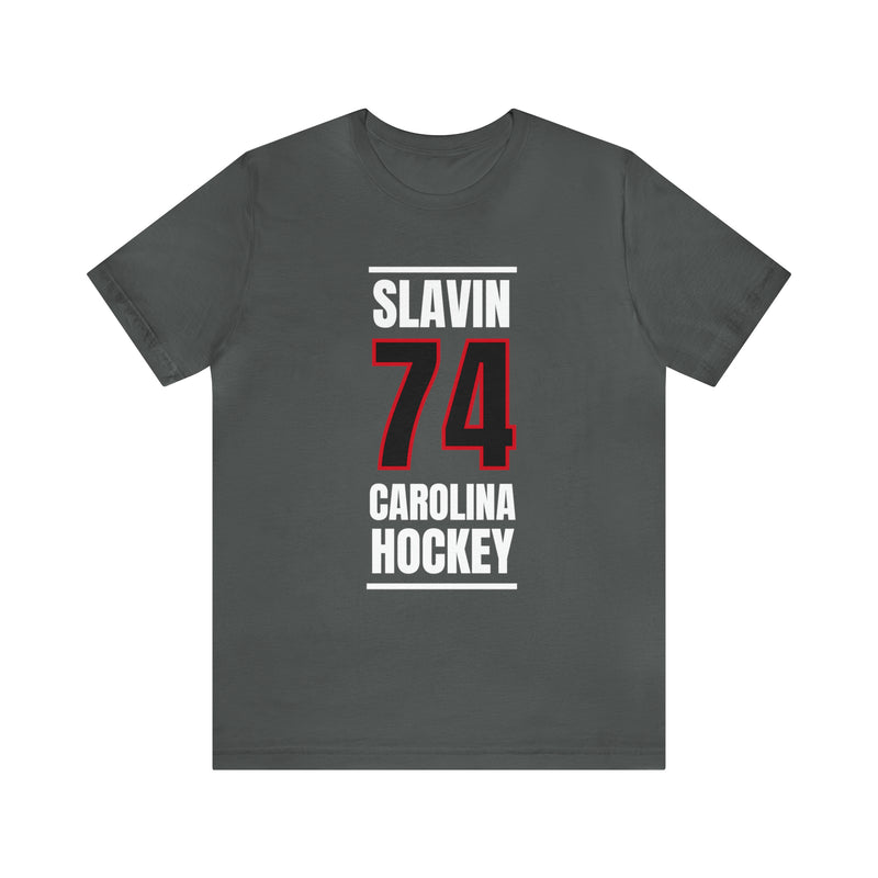 Slavin 74 Carolina Hockey Black Vertical Design Unisex T-Shirt