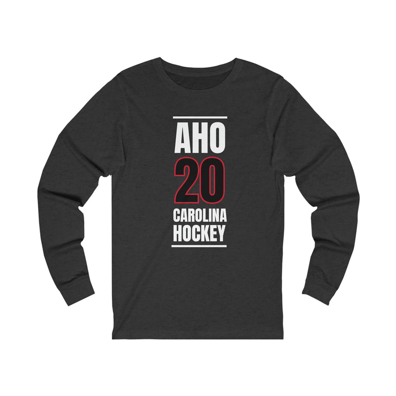Aho 20 Carolina Hockey Black Vertical Design Unisex Jersey Long Sleeve Shirt