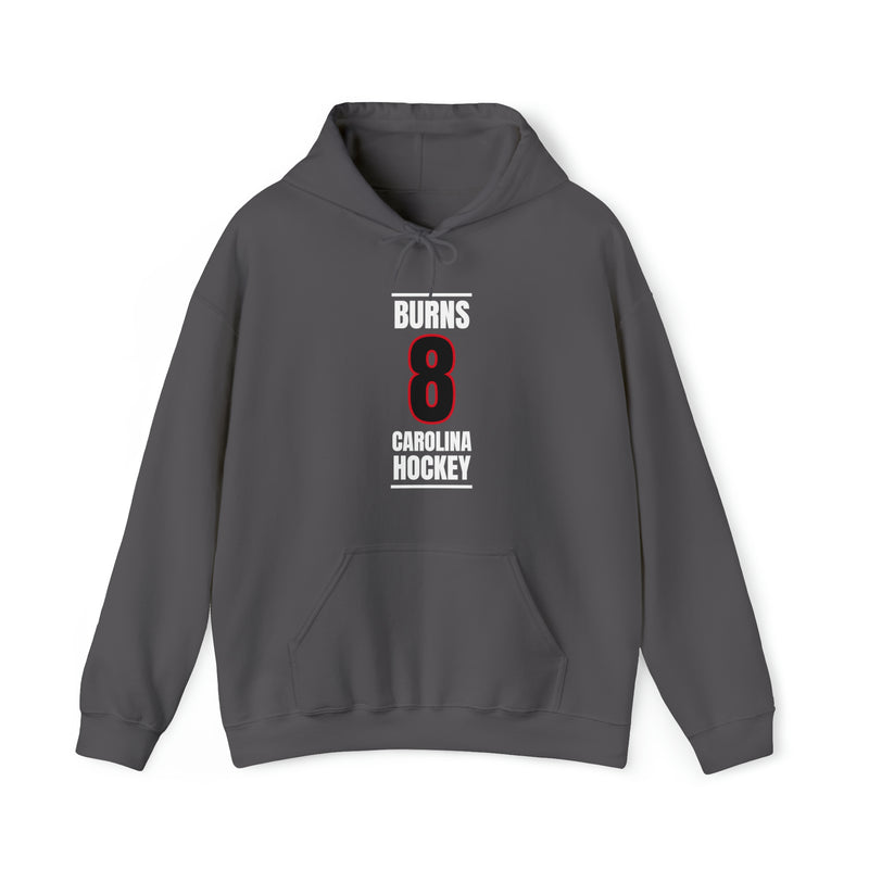 Burns 8 Carolina Hockey Black Vertical Design Unisex Hooded Sweatshirt