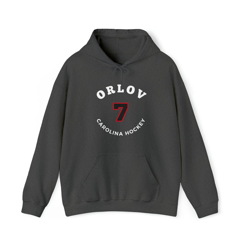 Orlov 7 Carolina Hockey Number Arch Design Unisex Hooded Sweatshirt