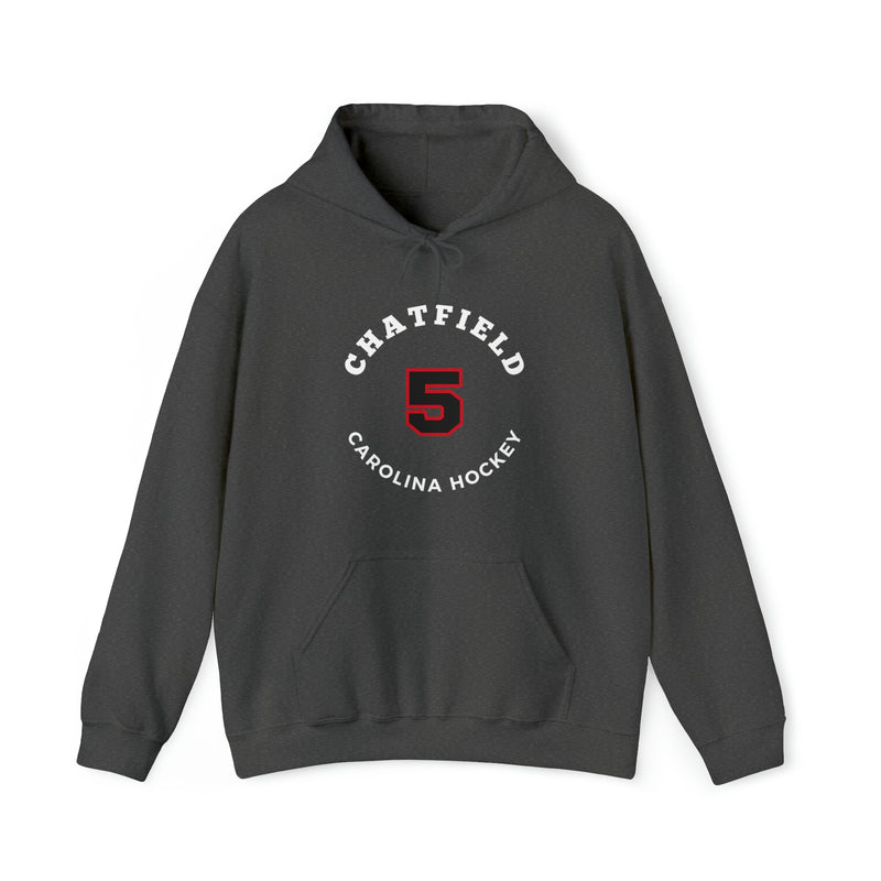 Chatfield 5 Carolina Hockey Number Arch Design Unisex Hooded Sweatshirt