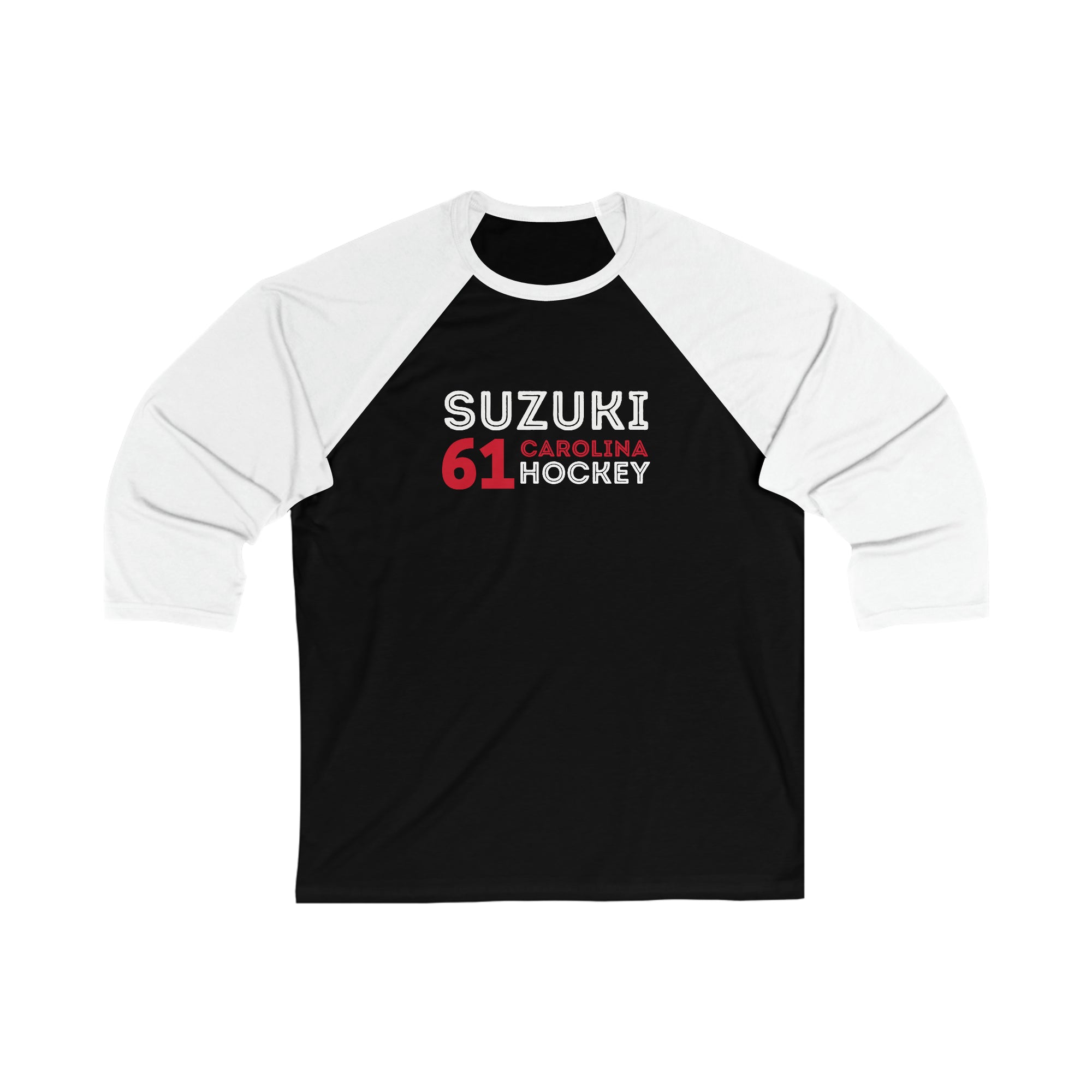 Suzuki 61 Carolina Hockey Grafitti Wall Design Unisex Tri-Blend 3/4 Sleeve Raglan Baseball Shirt