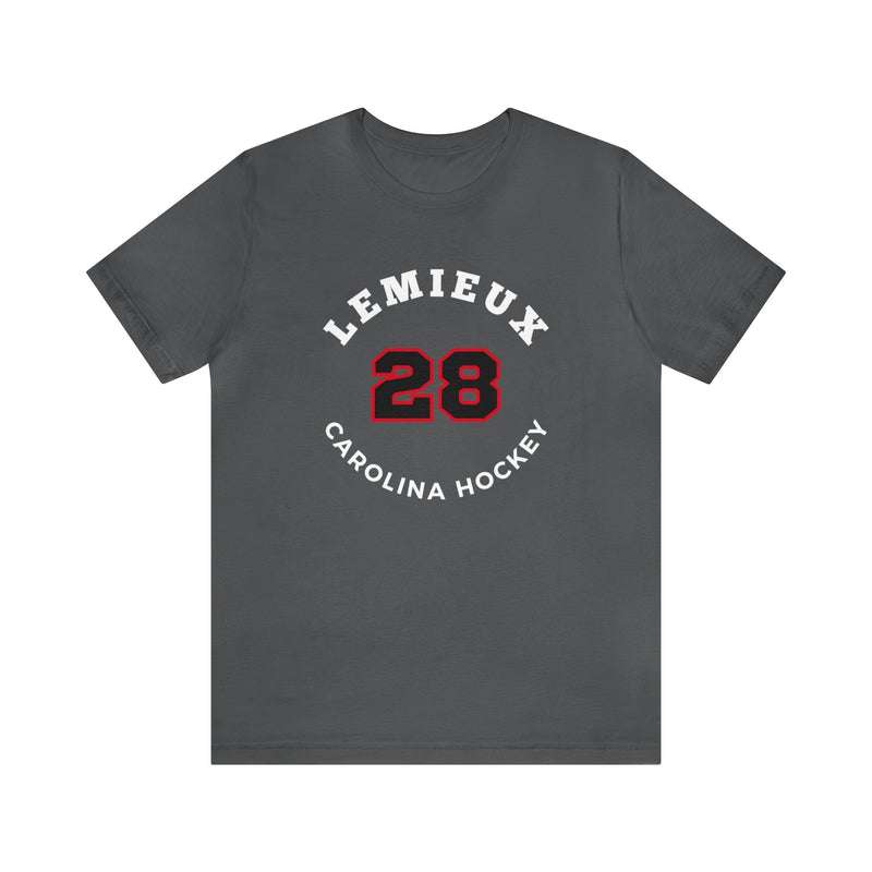 Lemieux 28 Carolina Hockey Number Arch Design Unisex T-Shirt