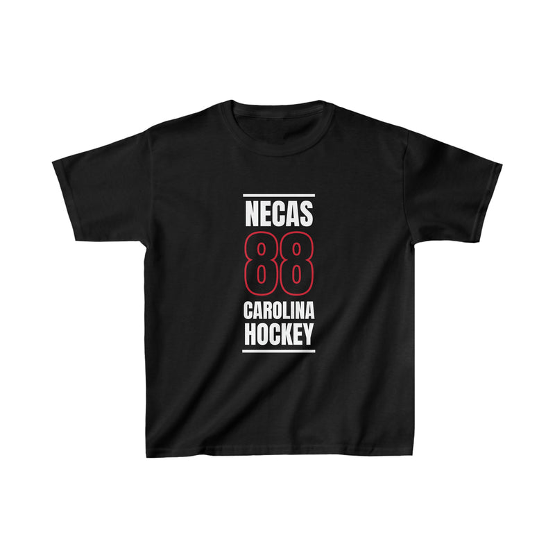 Necas 88 Carolina Hockey Black Vertical Design Kids Tee