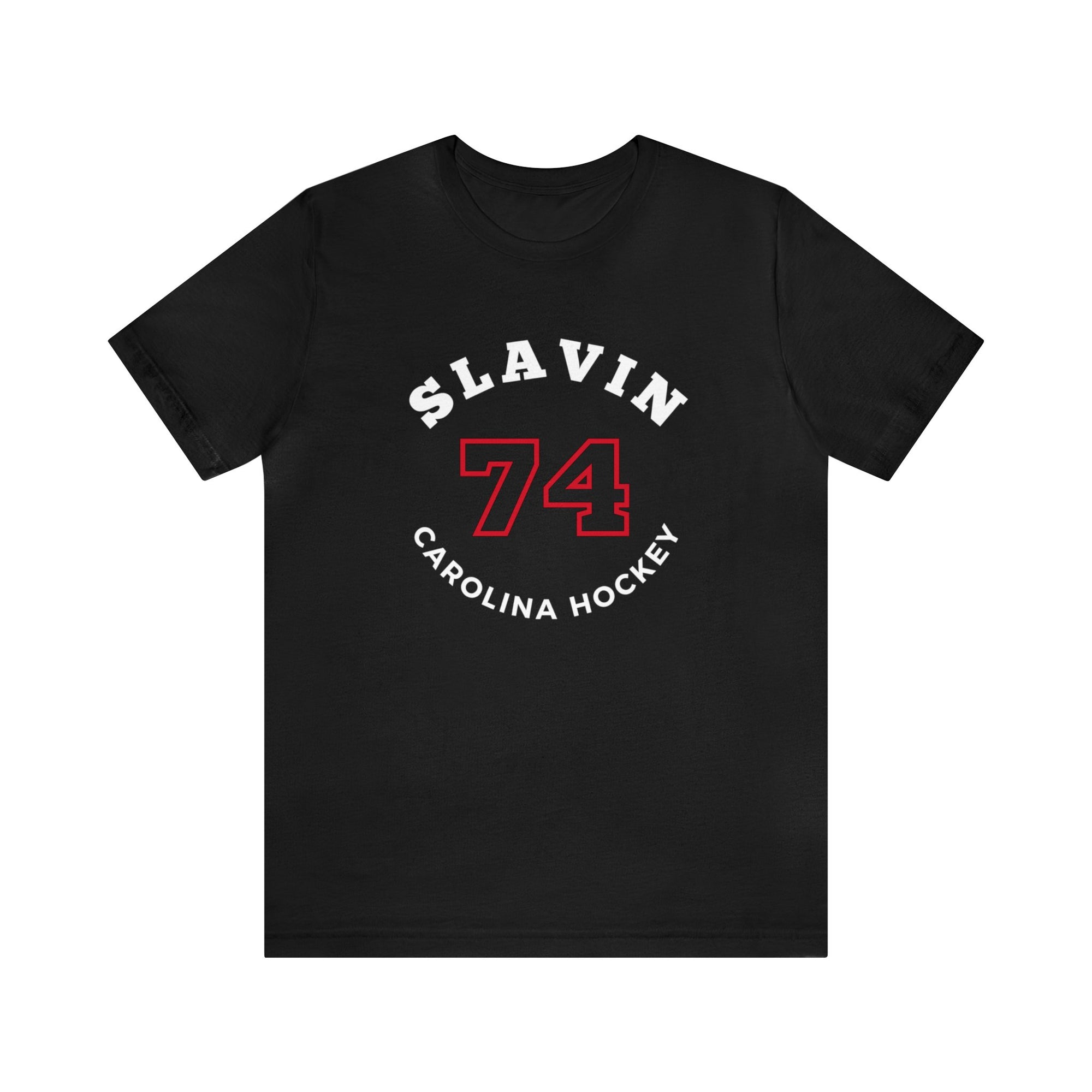 Slavin 74 Carolina Hockey Number Arch Design Unisex T-Shirt