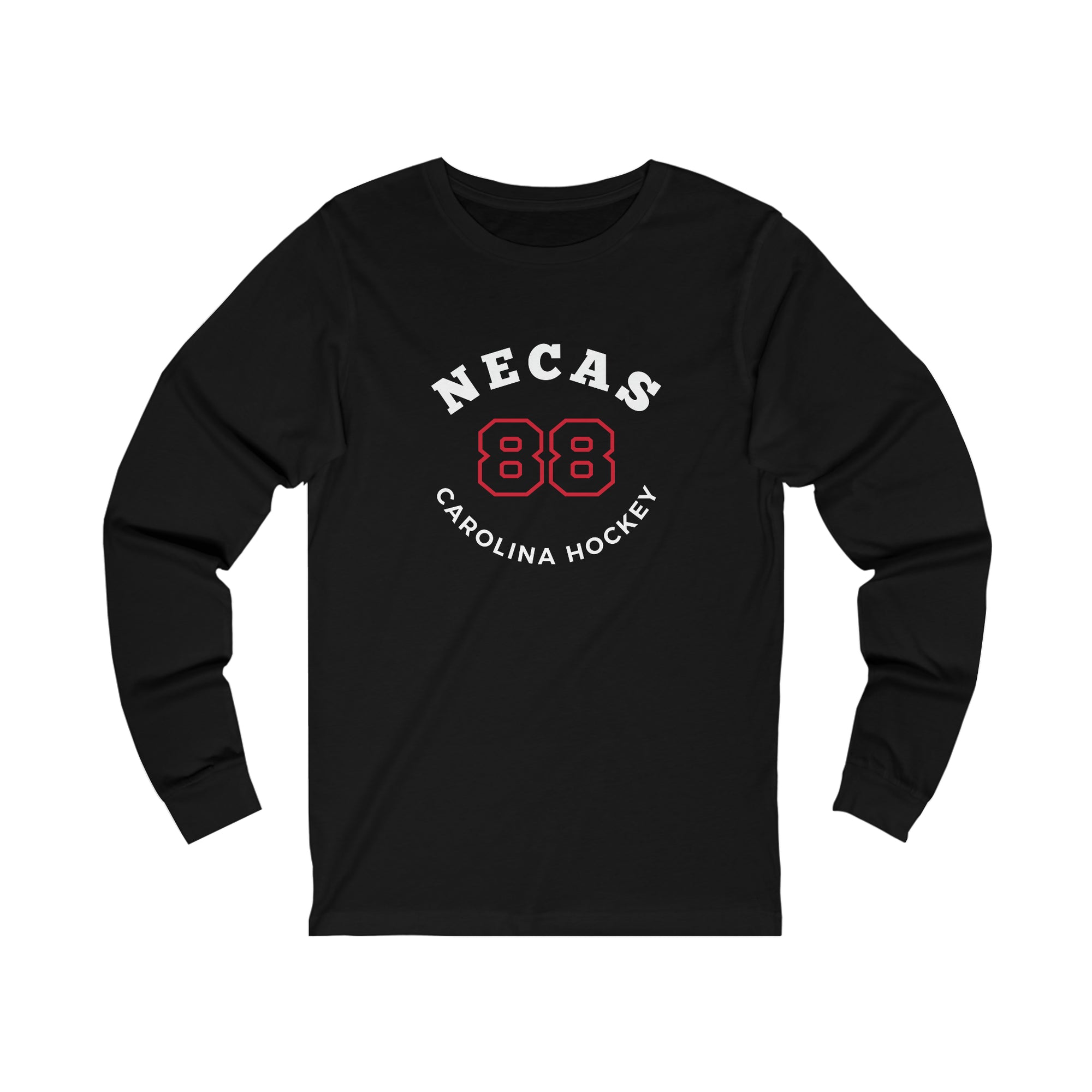 Necas 88 Carolina Hockey Number Arch Design Unisex Jersey Long Sleeve Shirt