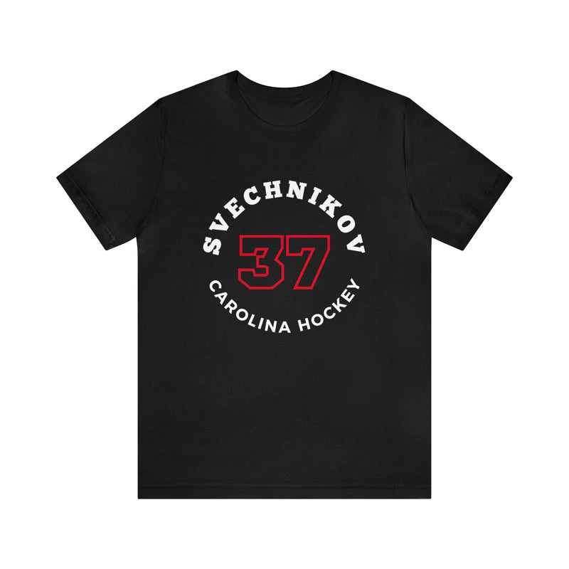 Svechnikov 37 Carolina Hockey Number Arch Design Unisex T-Shirt