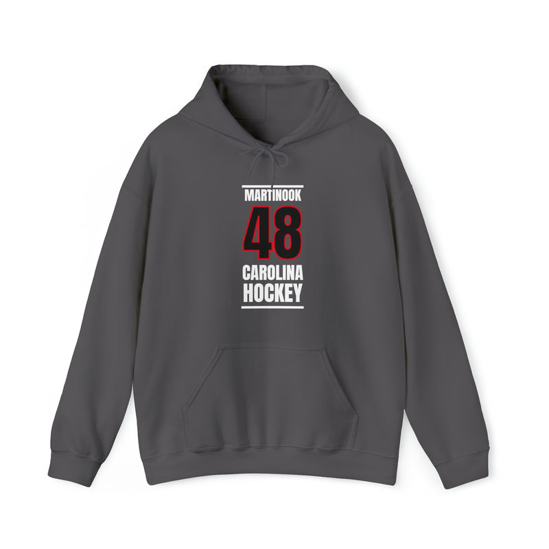 Martinook 48 Carolina Hockey Black Vertical Design Unisex Hooded Sweatshirt