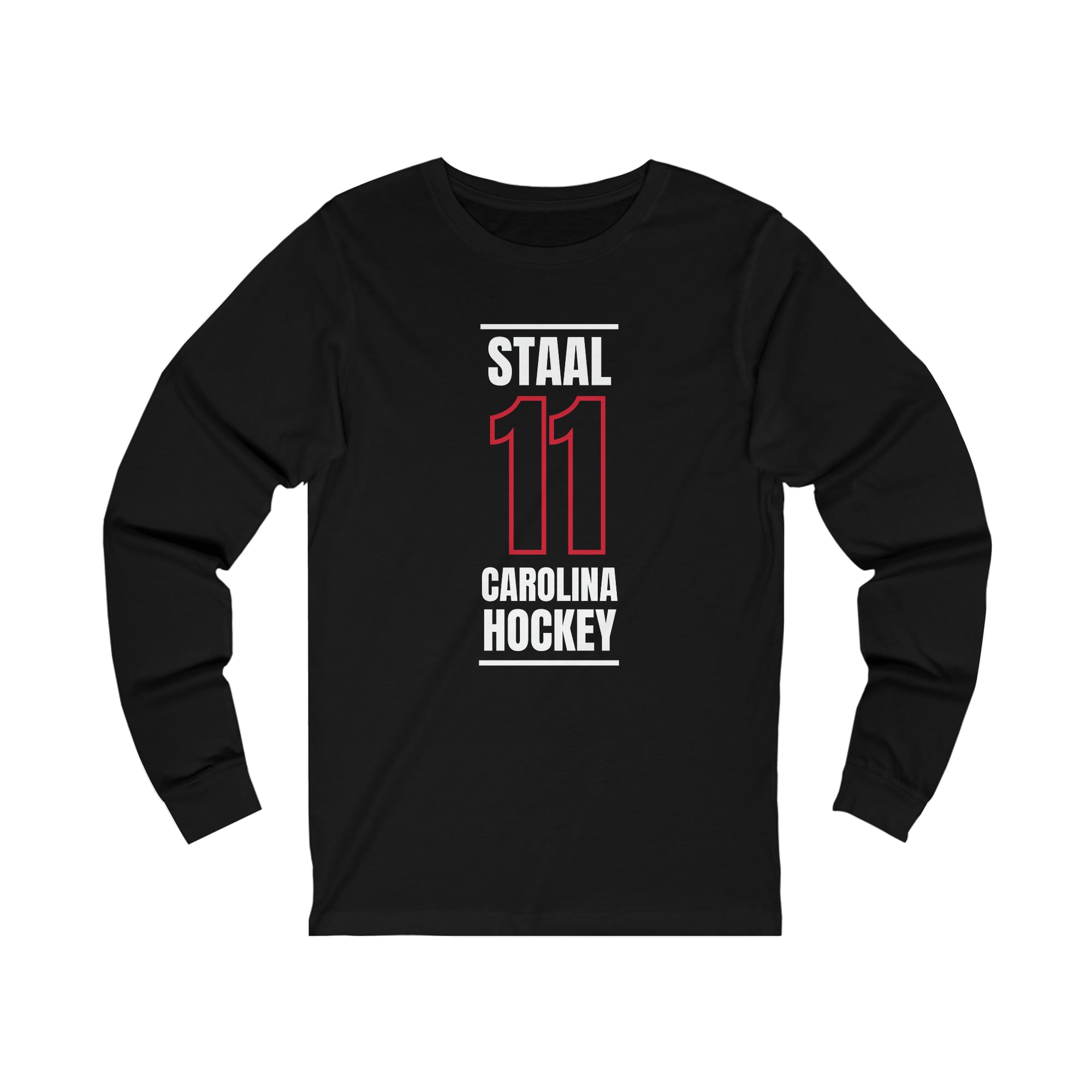 Staal 11 Carolina Hockey Black Vertical Design Unisex Jersey Long Sleeve Shirt