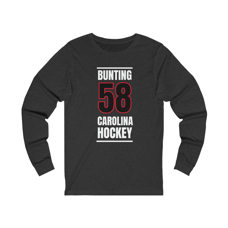 Bunting 58 Carolina Hockey Black Vertical Design Unisex Jersey Long Sleeve Shirt