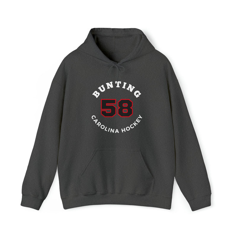 Bunting 58 Carolina Hockey Number Arch Design Unisex Hooded Sweatshirt