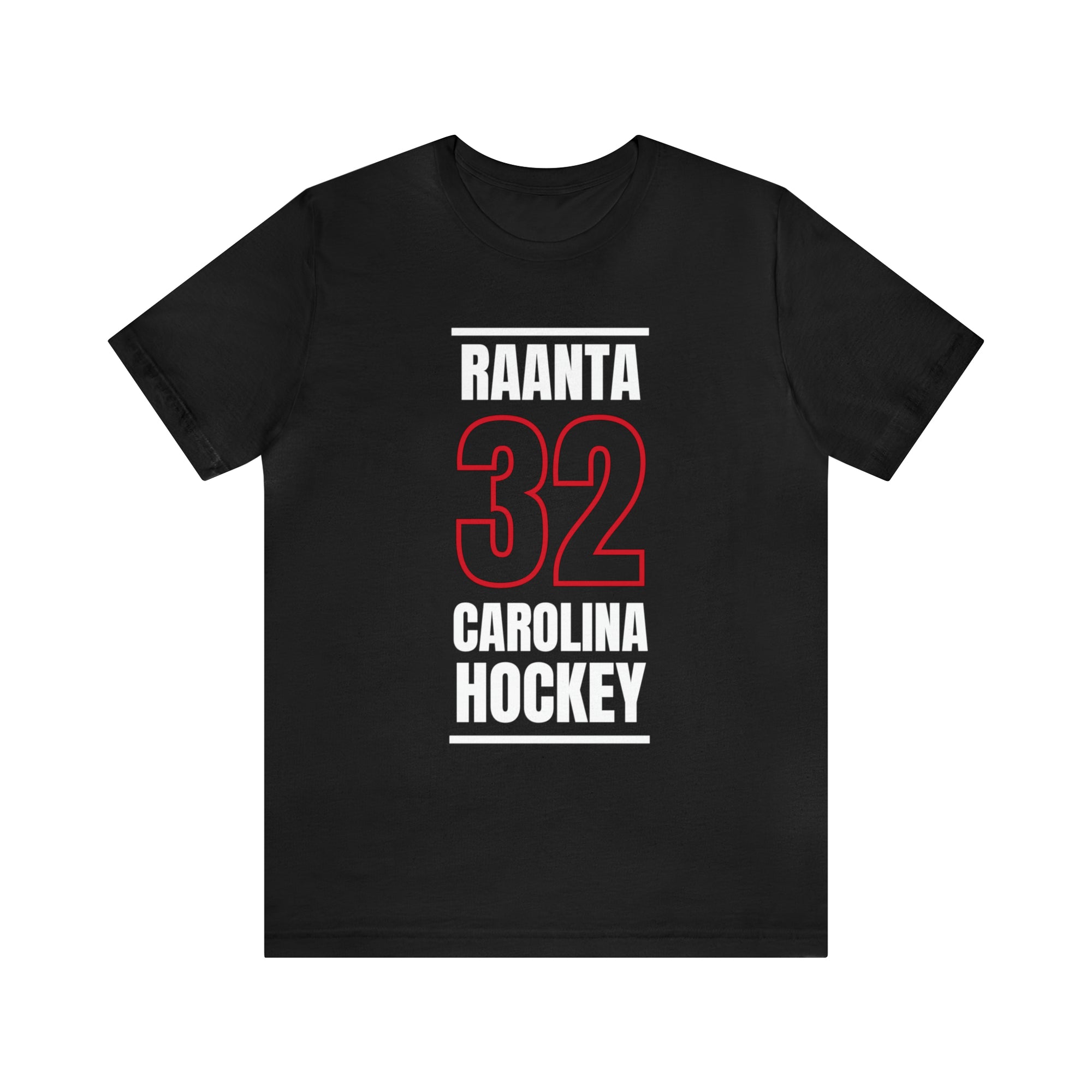Raanta 32 Carolina Hockey Black Vertical Design Unisex T-Shirt