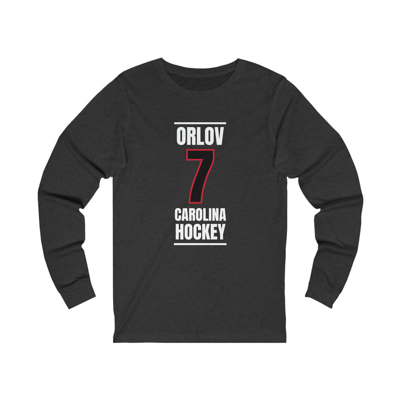 Orlov 7 Carolina Hockey Black Vertical Design Unisex Jersey Long Sleeve Shirt