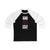 Aho 20 Carolina Hockey Black Vertical Design Unisex Tri-Blend 3/4 Sleeve Raglan Baseball Shirt
