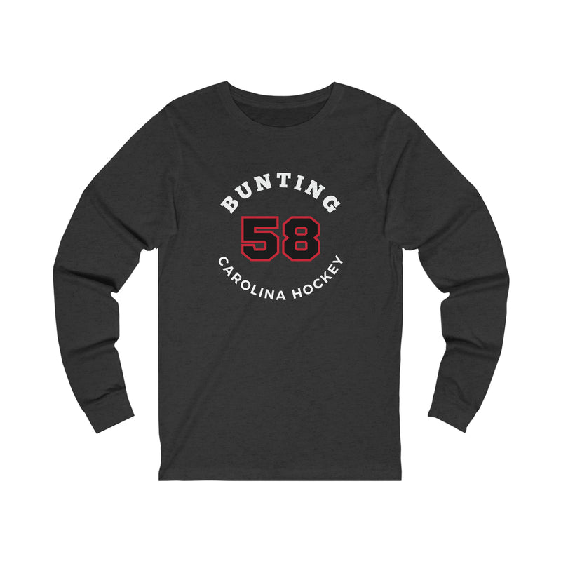 Bunting 58 Carolina Hockey Number Arch Design Unisex Jersey Long Sleeve Shirt