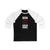 Necas 88 Carolina Hockey Black Vertical Design Unisex Tri-Blend 3/4 Sleeve Raglan Baseball Shirt