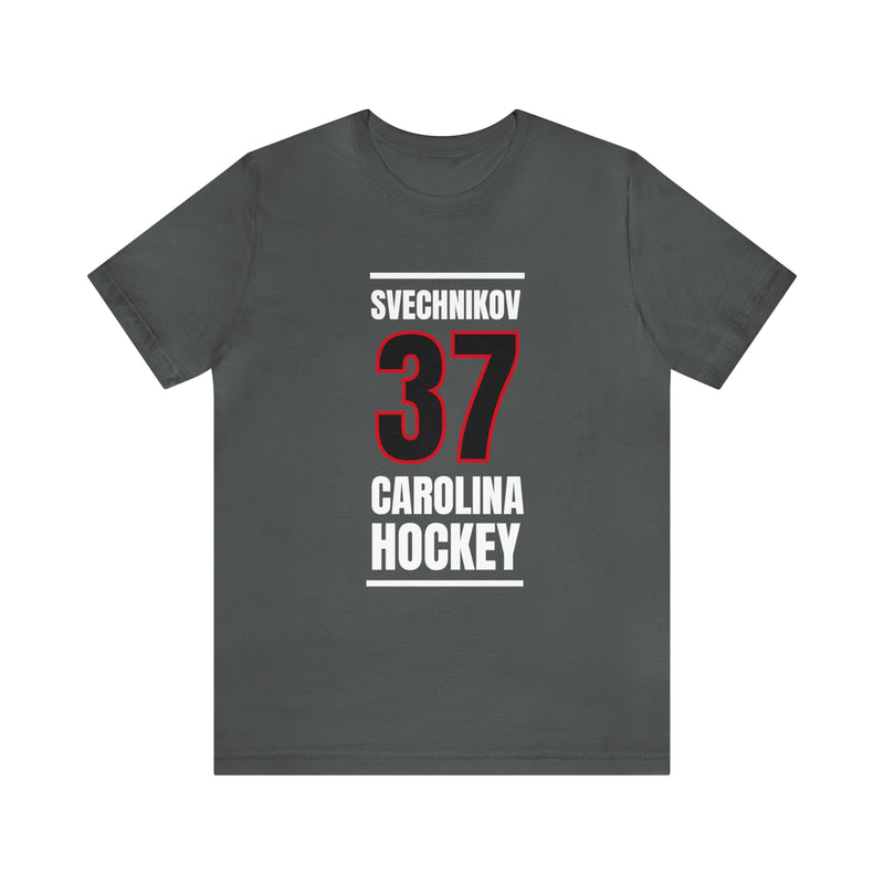 Svechnikov 37 Carolina Hockey Black Vertical Design Unisex T-Shirt