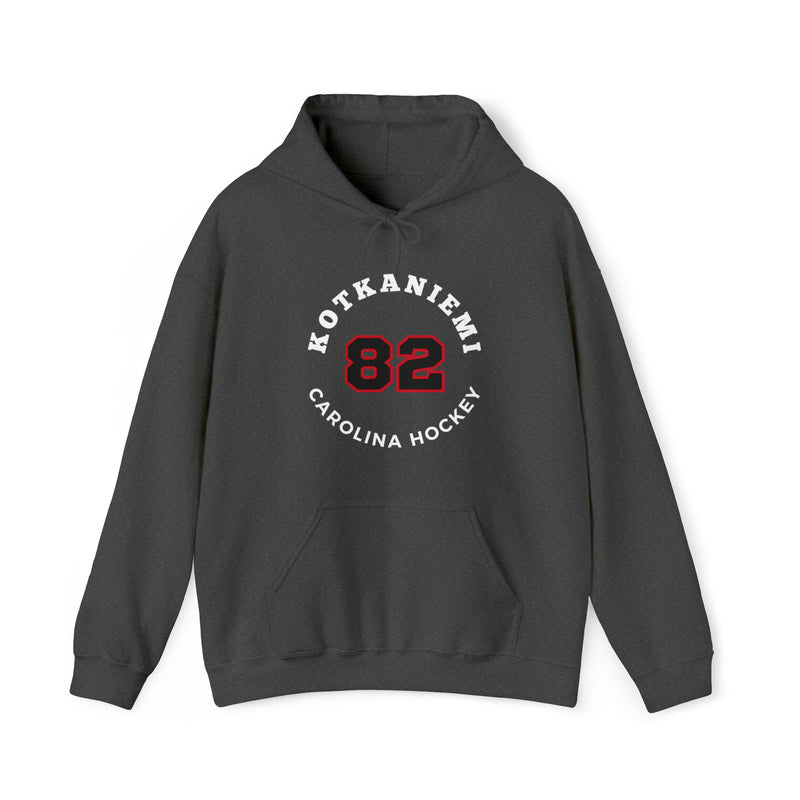 Kotkaniemi 82 Carolina Hockey Number Arch Design Unisex Hooded Sweatshirt