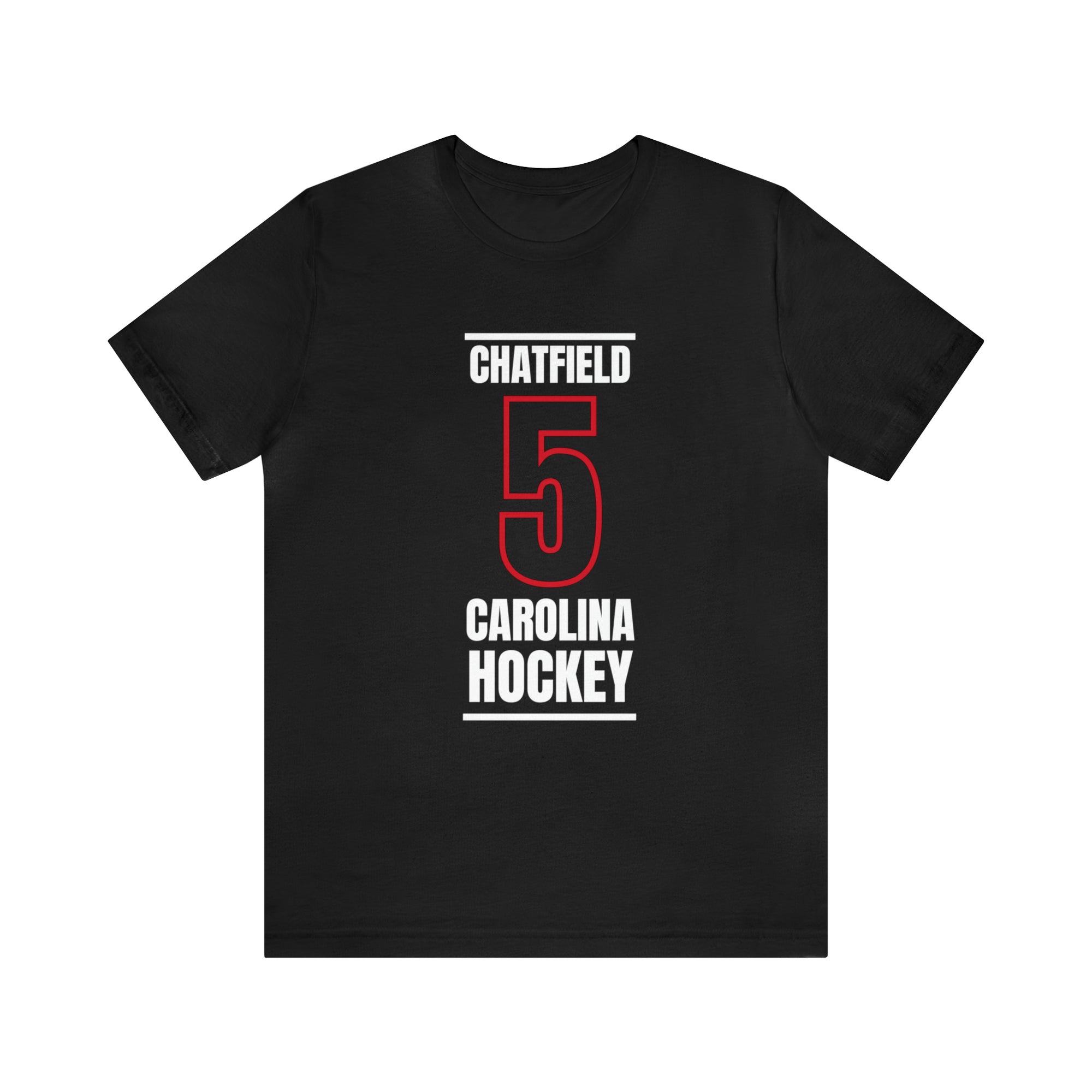 Chatfield 5 Carolina Hockey Black Vertical Design Unisex T-Shirt