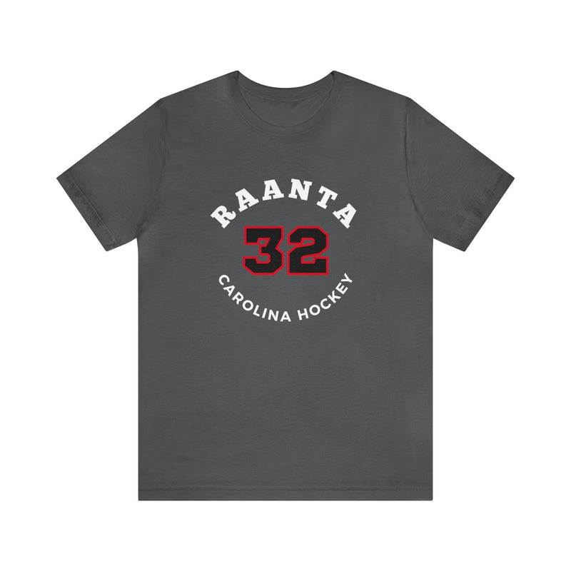 Raanta 32 Carolina Hockey Number Arch Design Unisex T-Shirt