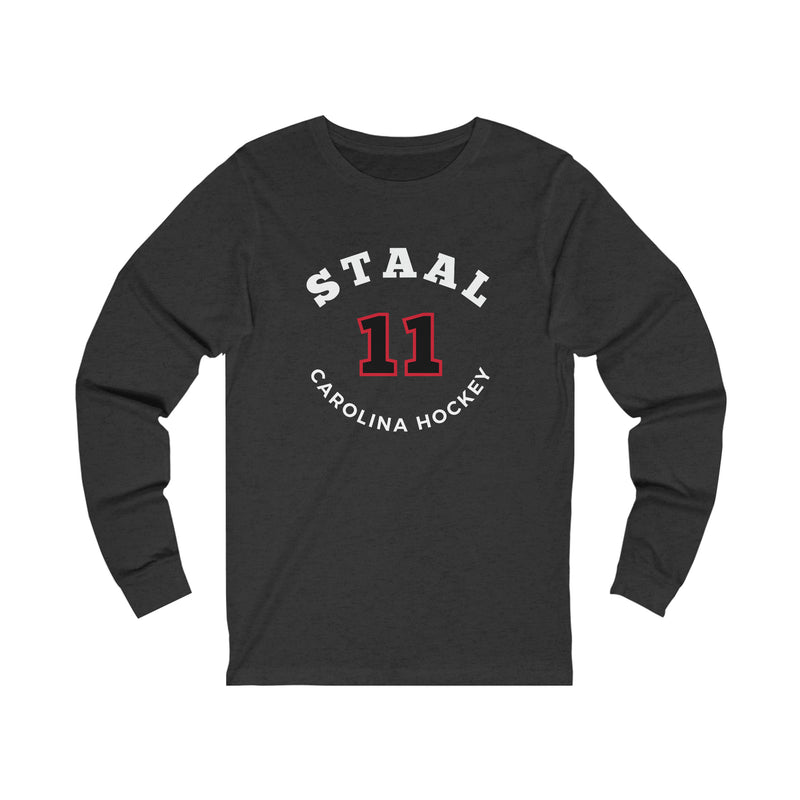 Staal 11 Carolina Hockey Number Arch Design Unisex Jersey Long Sleeve Shirt