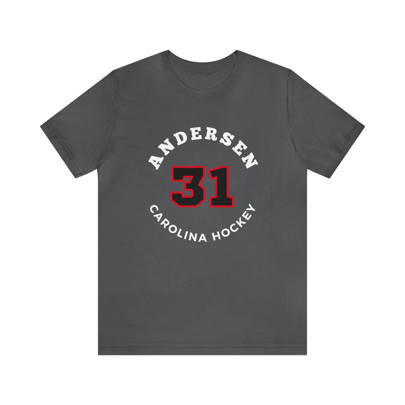 Andersen 31 Carolina Hockey Number Arch Design Unisex T-Shirt