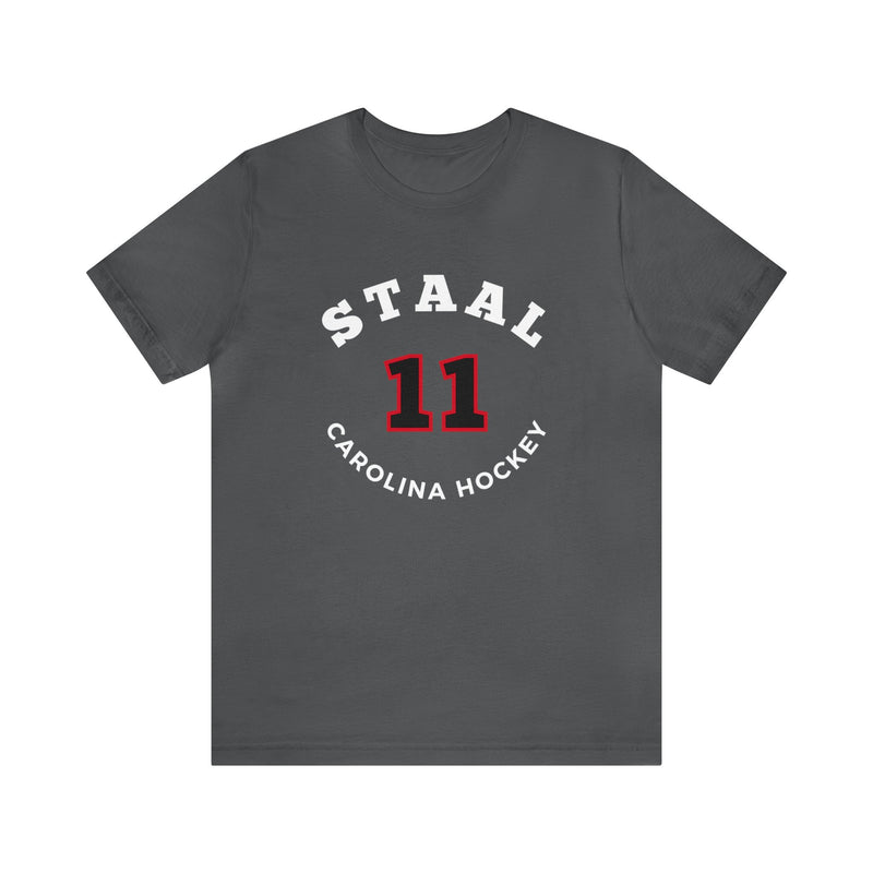 Staal 11 Carolina Hockey Number Arch Design Unisex T-Shirt