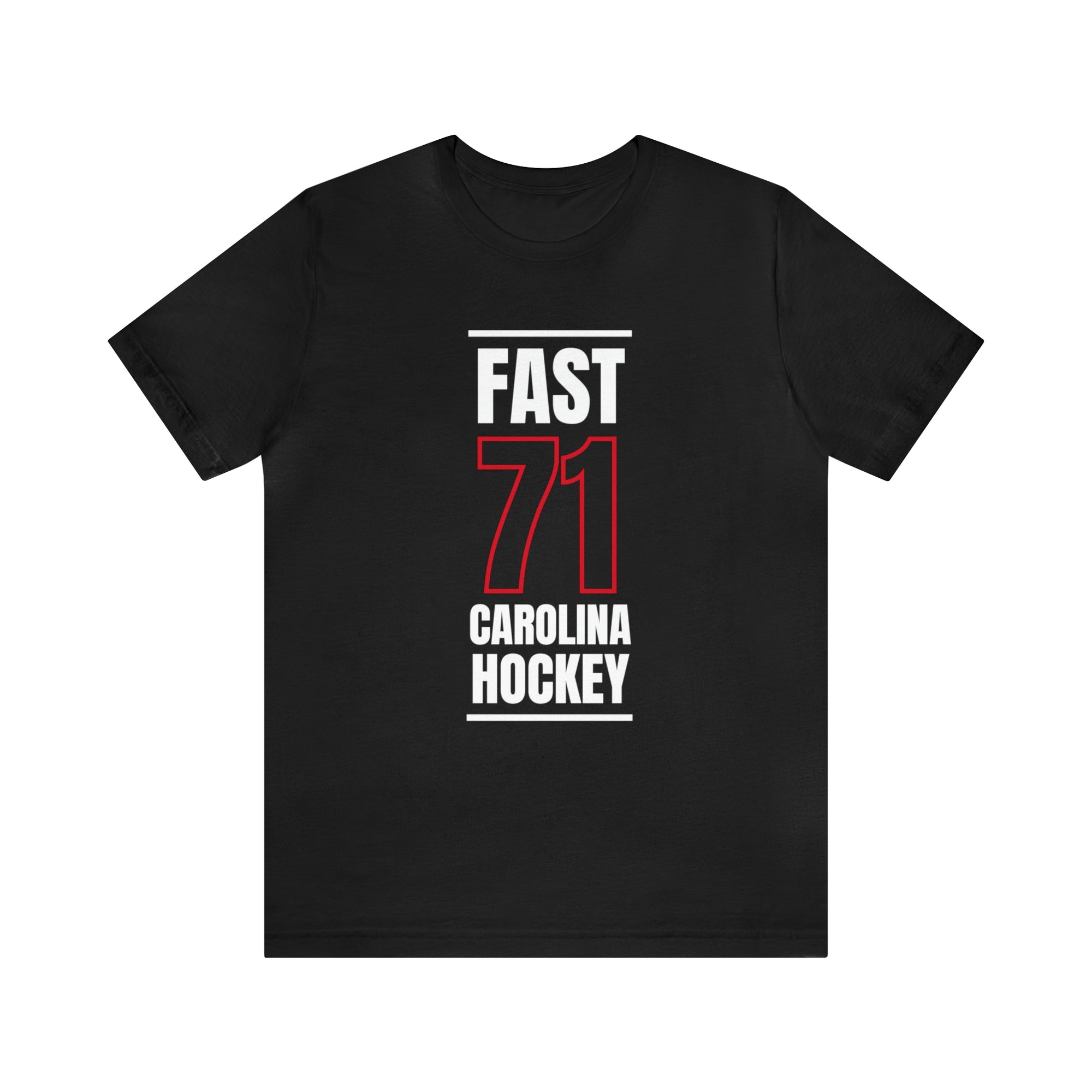 Fast 71 Carolina Hockey Black Vertical Design Unisex T-Shirt