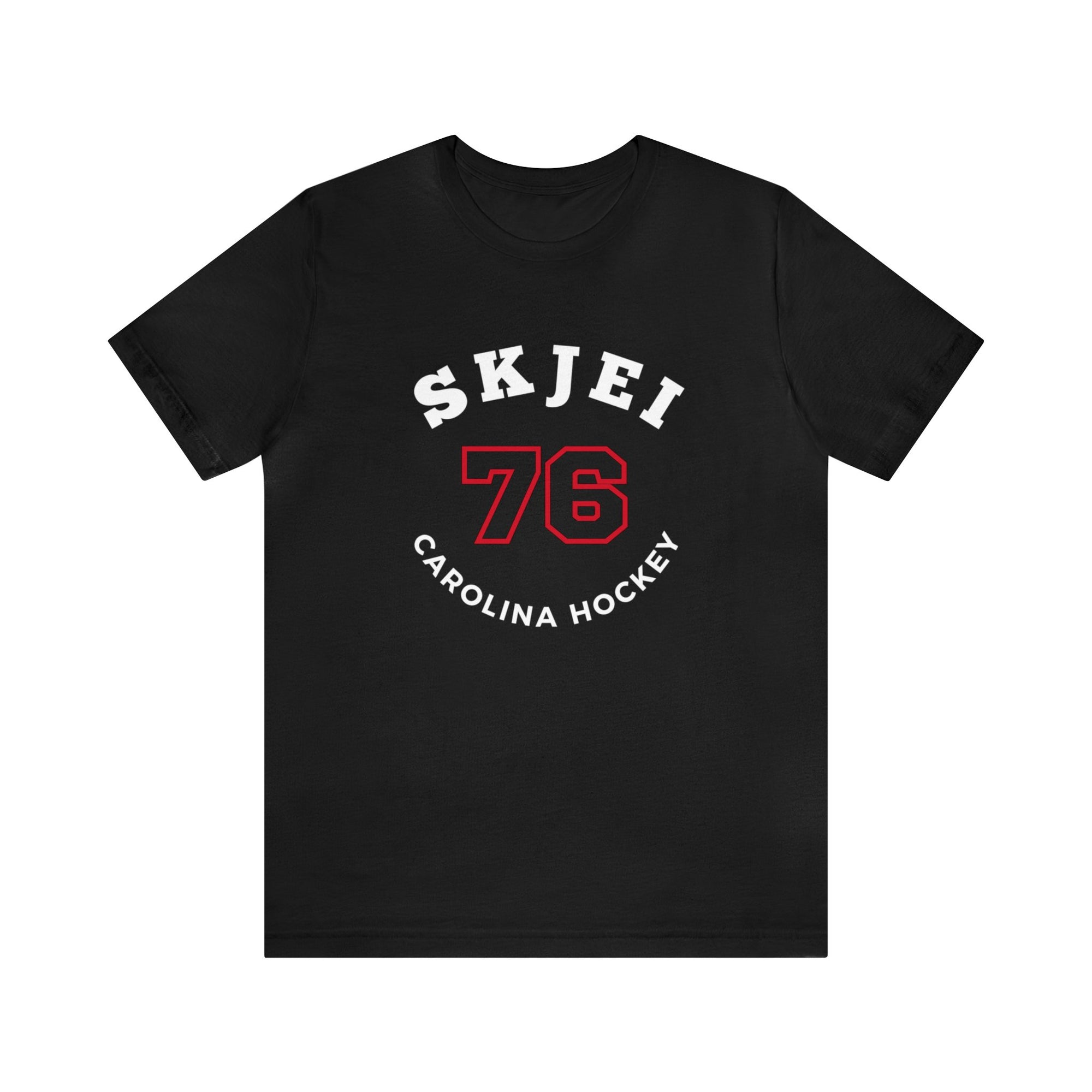Skjei 76 Carolina Hockey Number Arch Design Unisex T-Shirt