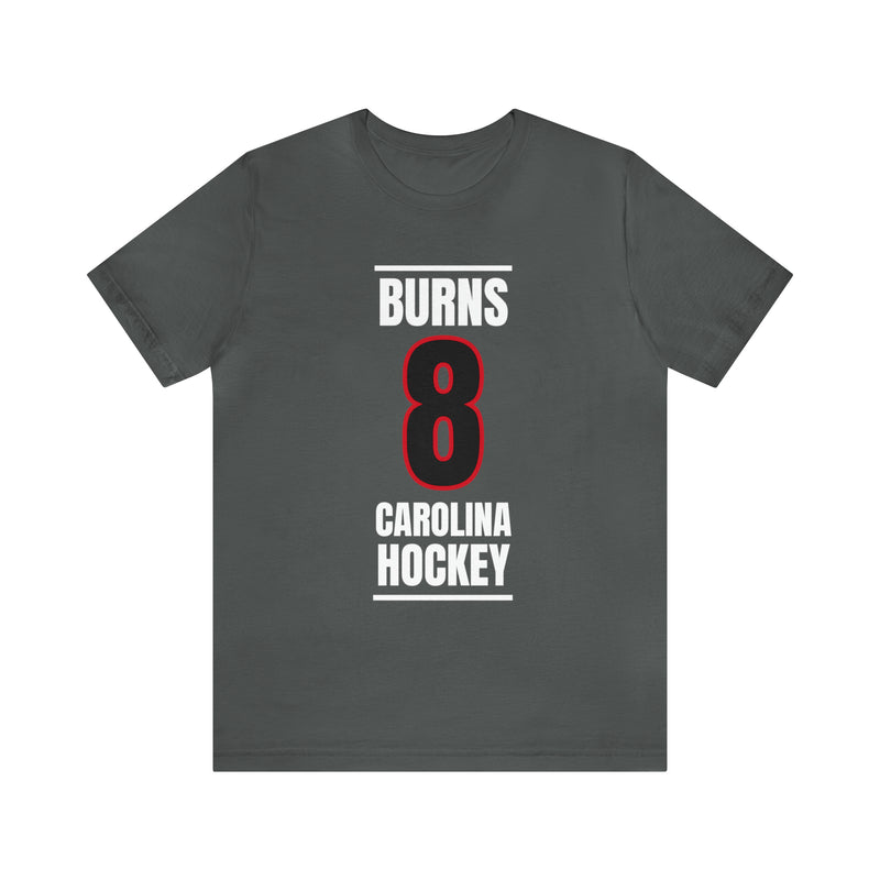 Burns 8 Carolina Hockey Black Vertical Design Unisex T-Shirt