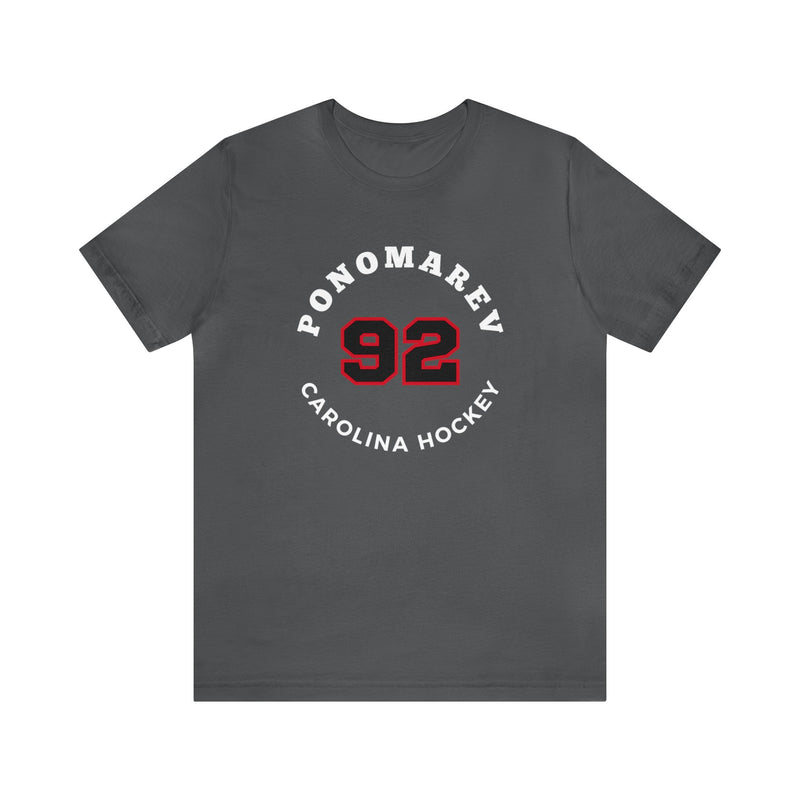 Ponomarev 92 Carolina Hockey Number Arch Design Unisex T-Shirt