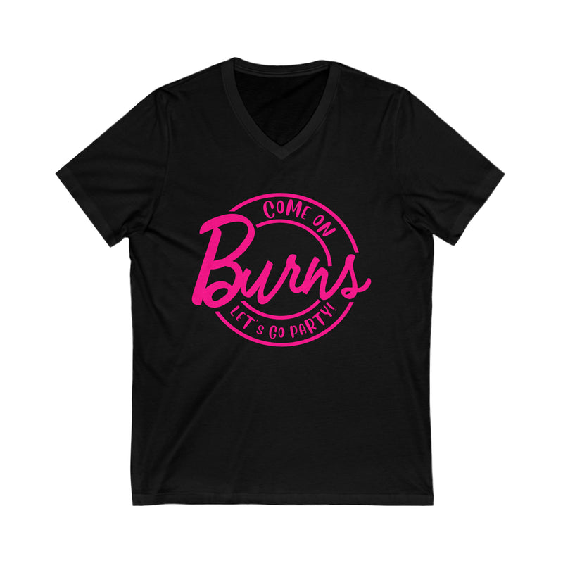 Burns Let's Go Party Women's V-Neck Barbie Shirt