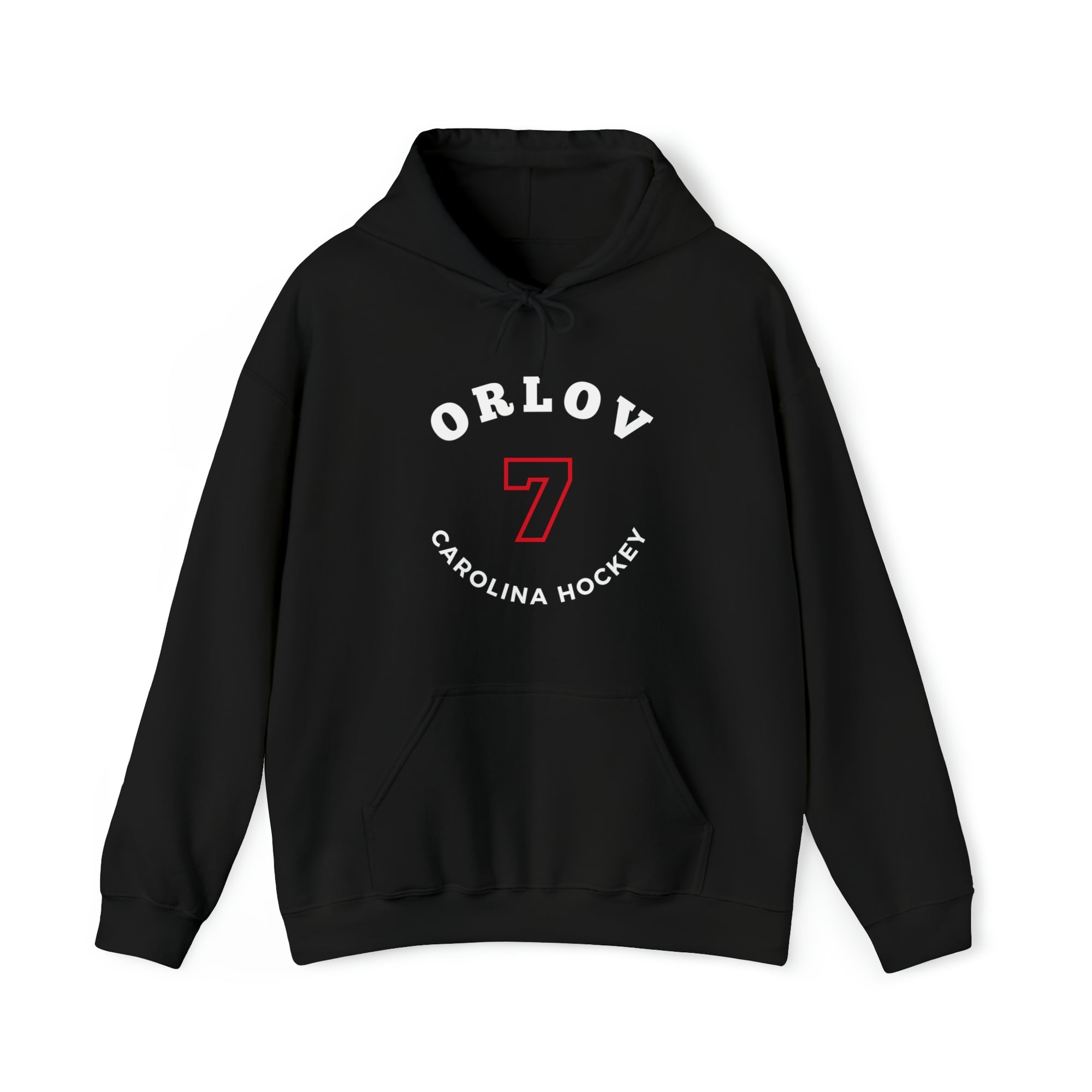 Orlov 7 Carolina Hockey Number Arch Design Unisex Hooded Sweatshirt