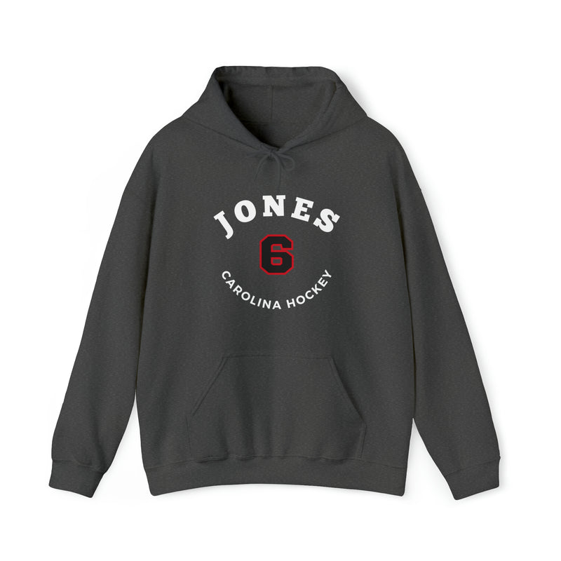 Jones 6 Carolina Hockey Number Arch Design Unisex Hooded Sweatshirt