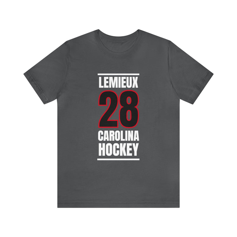 Lemieux 28 Carolina Hockey Black Vertical Design Unisex T-Shirt