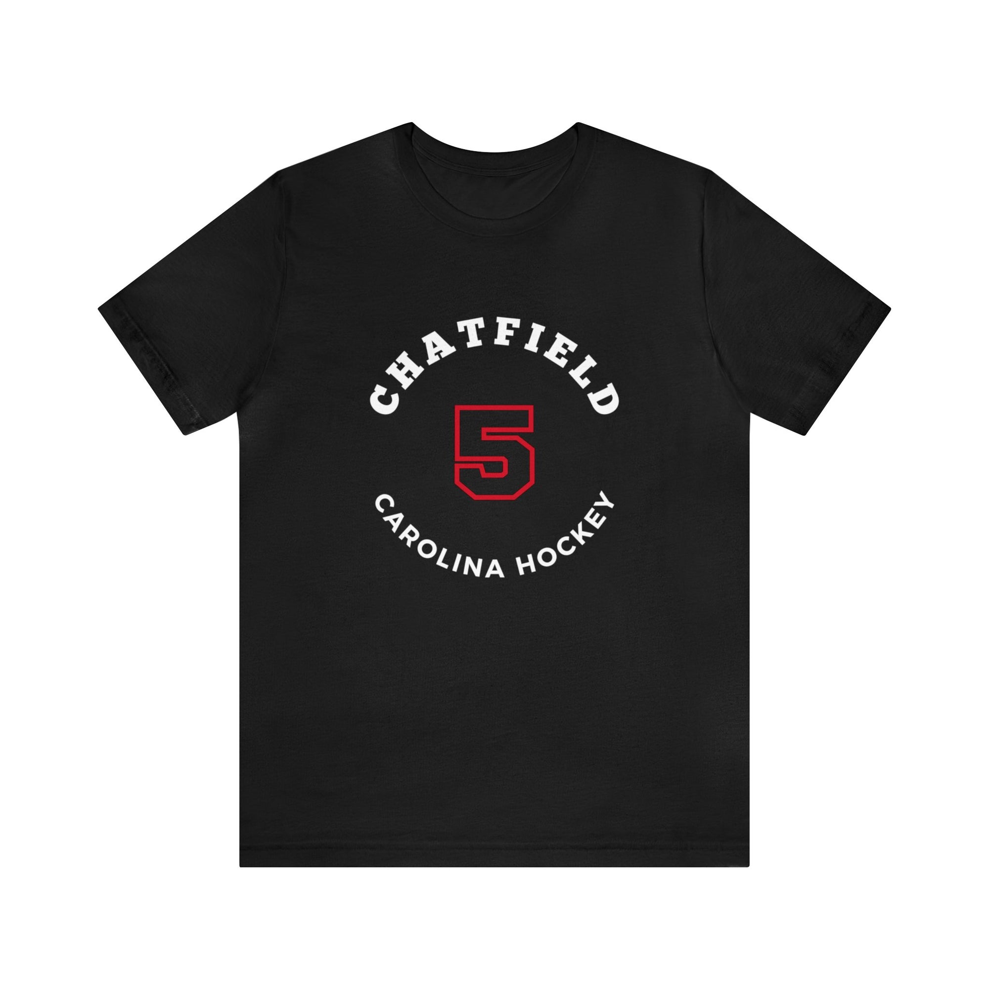 Chatfield 5 Carolina Hockey Number Arch Design Unisex T-Shirt