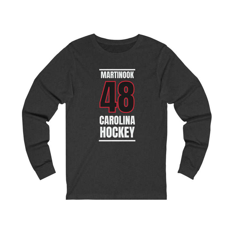 Martinook 48 Carolina Hockey Black Vertical Design Unisex Jersey Long Sleeve Shirt