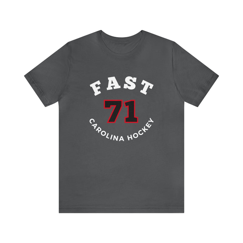 Fast 71 Carolina Hockey Number Arch Design Unisex T-Shirt
