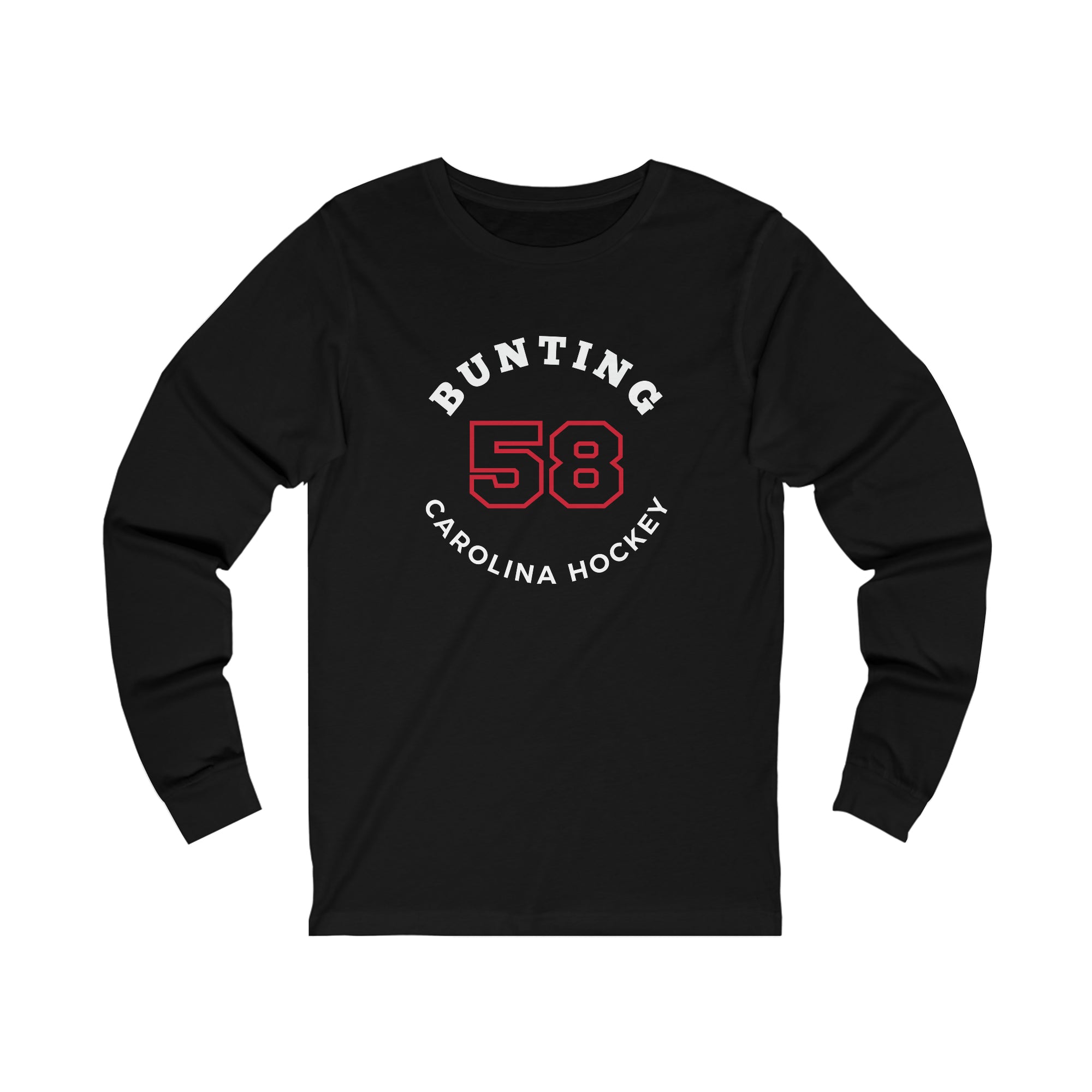 Bunting 58 Carolina Hockey Number Arch Design Unisex Jersey Long Sleeve Shirt