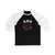 Aho 20 Carolina Hockey Number Arch Design Unisex Tri-Blend 3/4 Sleeve Raglan Baseball Shirt