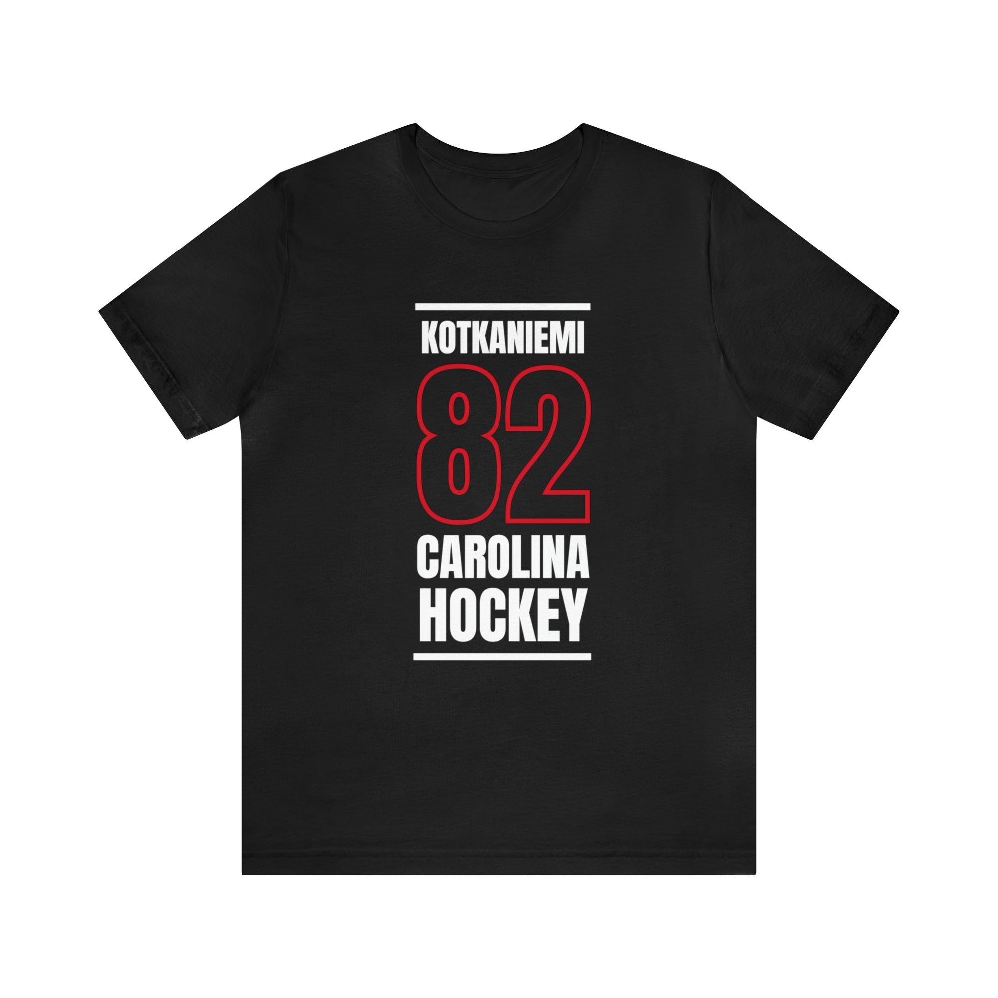 Kotkaniemi 82 Carolina Hockey Black Vertical Design Unisex T-Shirt