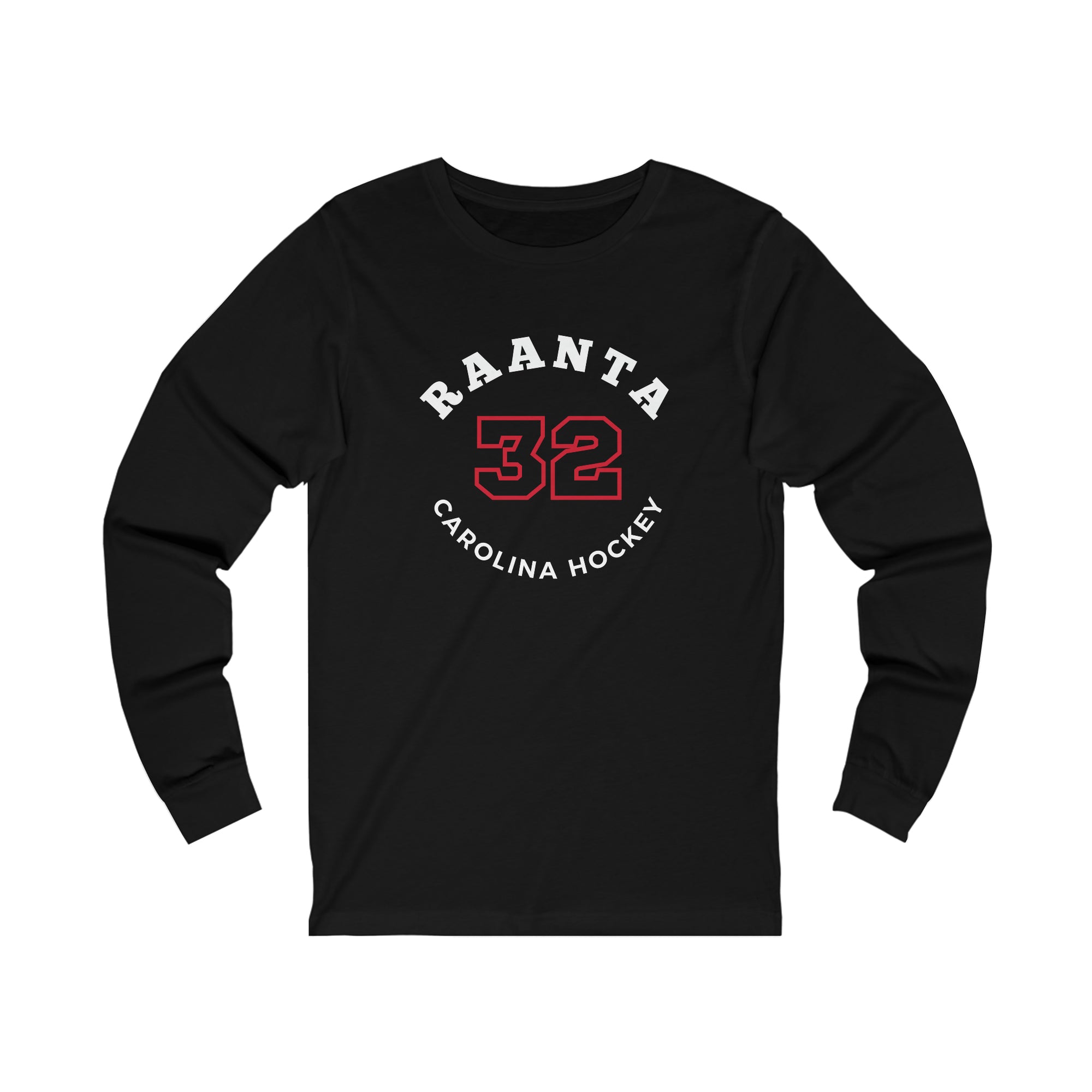 Raanta 32 Carolina Hockey Number Arch Design Unisex Jersey Long Sleeve Shirt