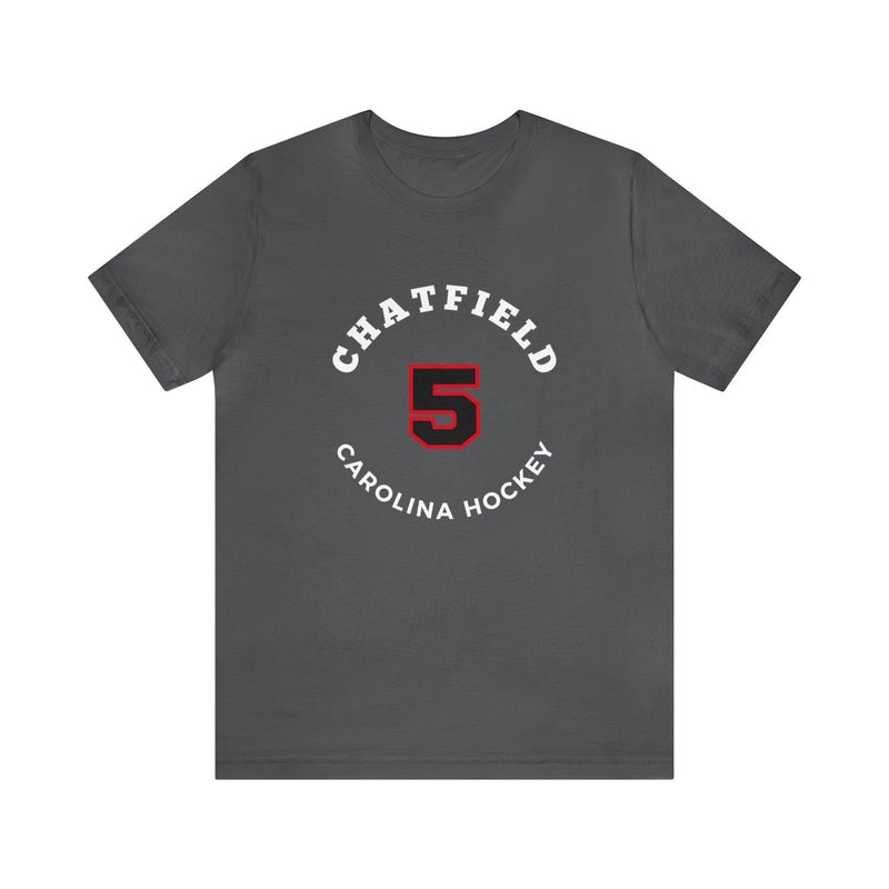 Chatfield 5 Carolina Hockey Number Arch Design Unisex T-Shirt