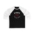 Fast 71 Carolina Hockey Number Arch Design Unisex Tri-Blend 3/4 Sleeve Raglan Baseball Shirt