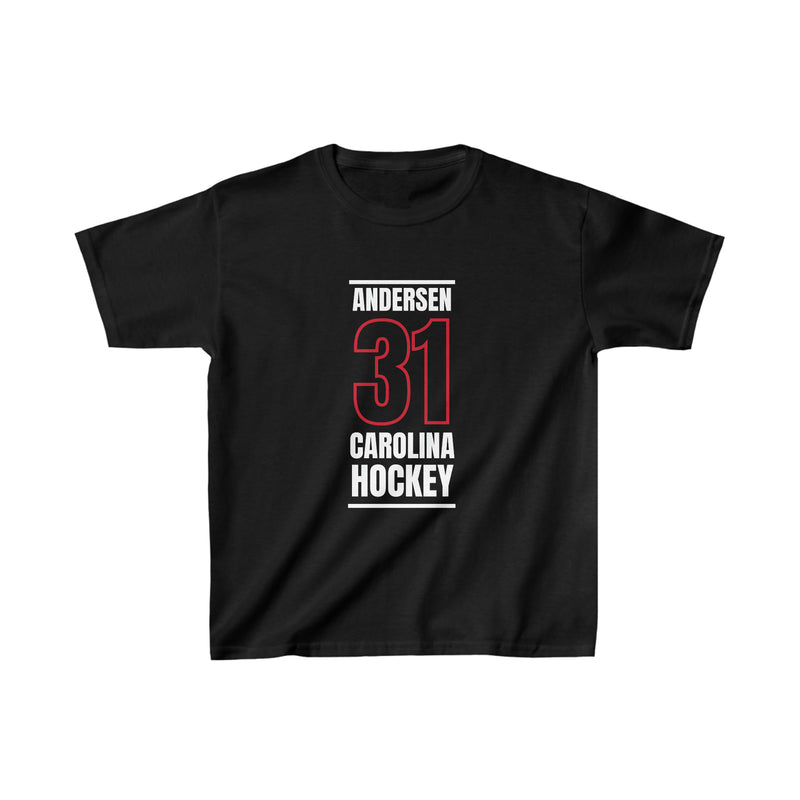 Andersen 31 Carolina Hockey Black Vertical Design Kids Tee