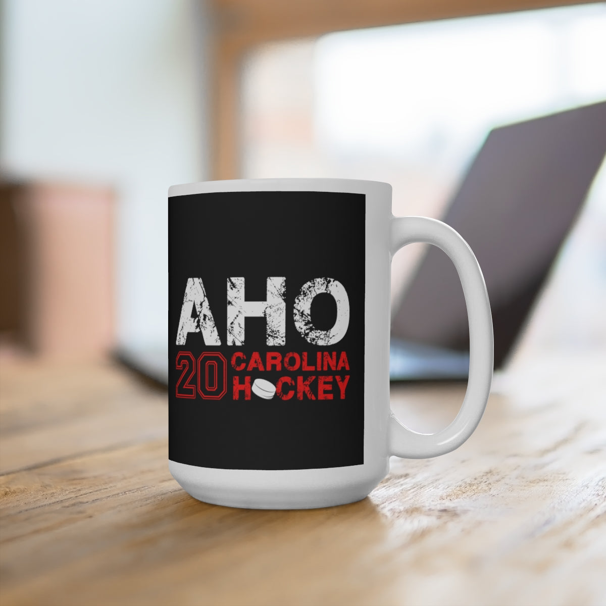 Aho 20 Carolina Hockey Ceramic Coffee Mug In Black, 15oz