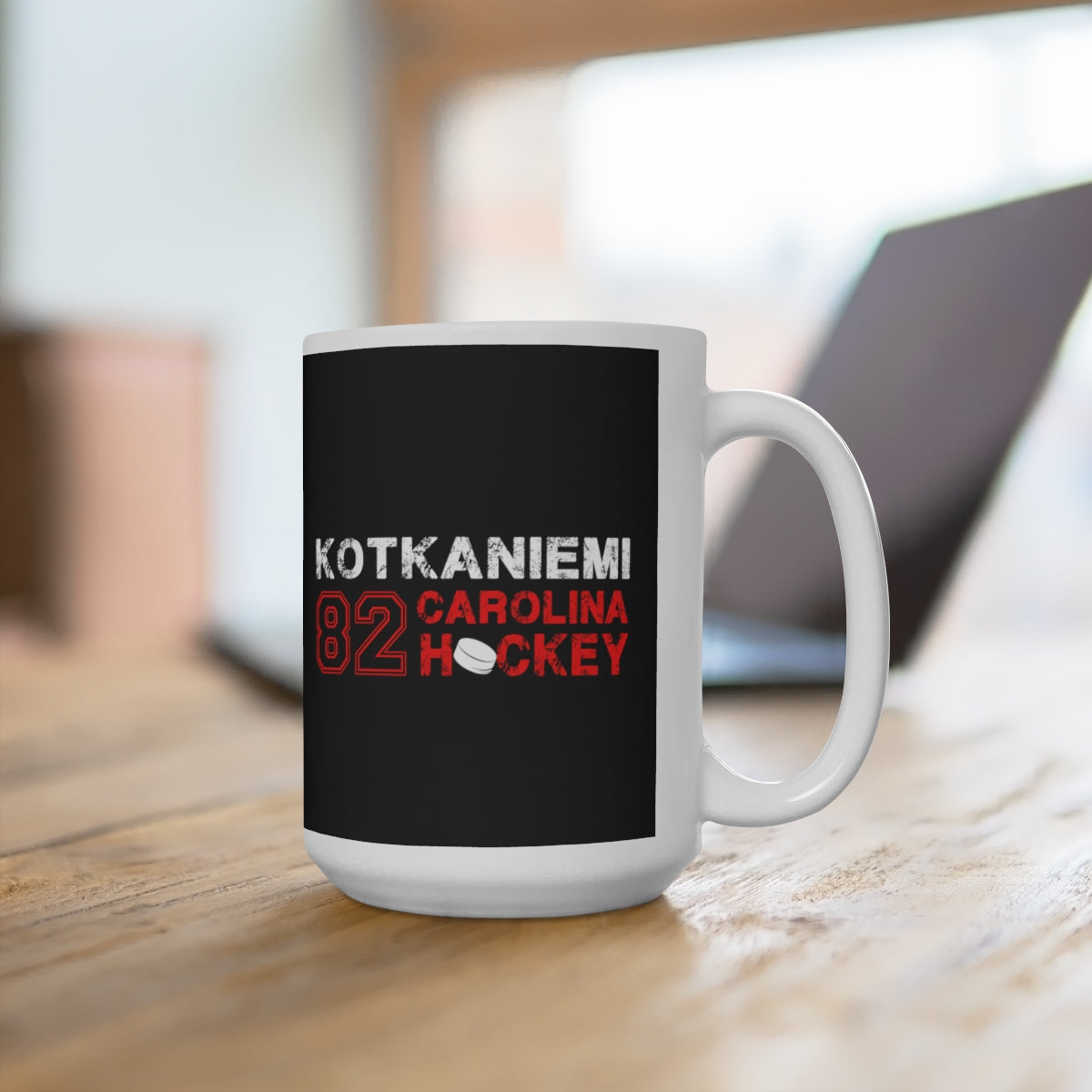 Kotkaniemi 82 Carolina Hockey Ceramic Coffee Mug In Black, 15oz
