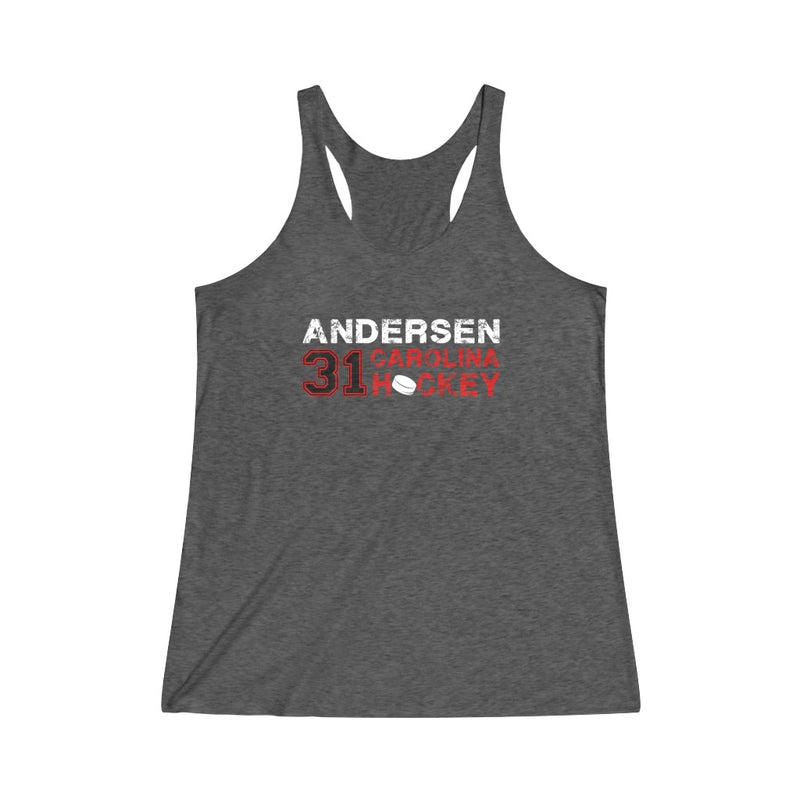 Andersen 31 Carolina Hockey Women's Tri-Blend Racerback Tank