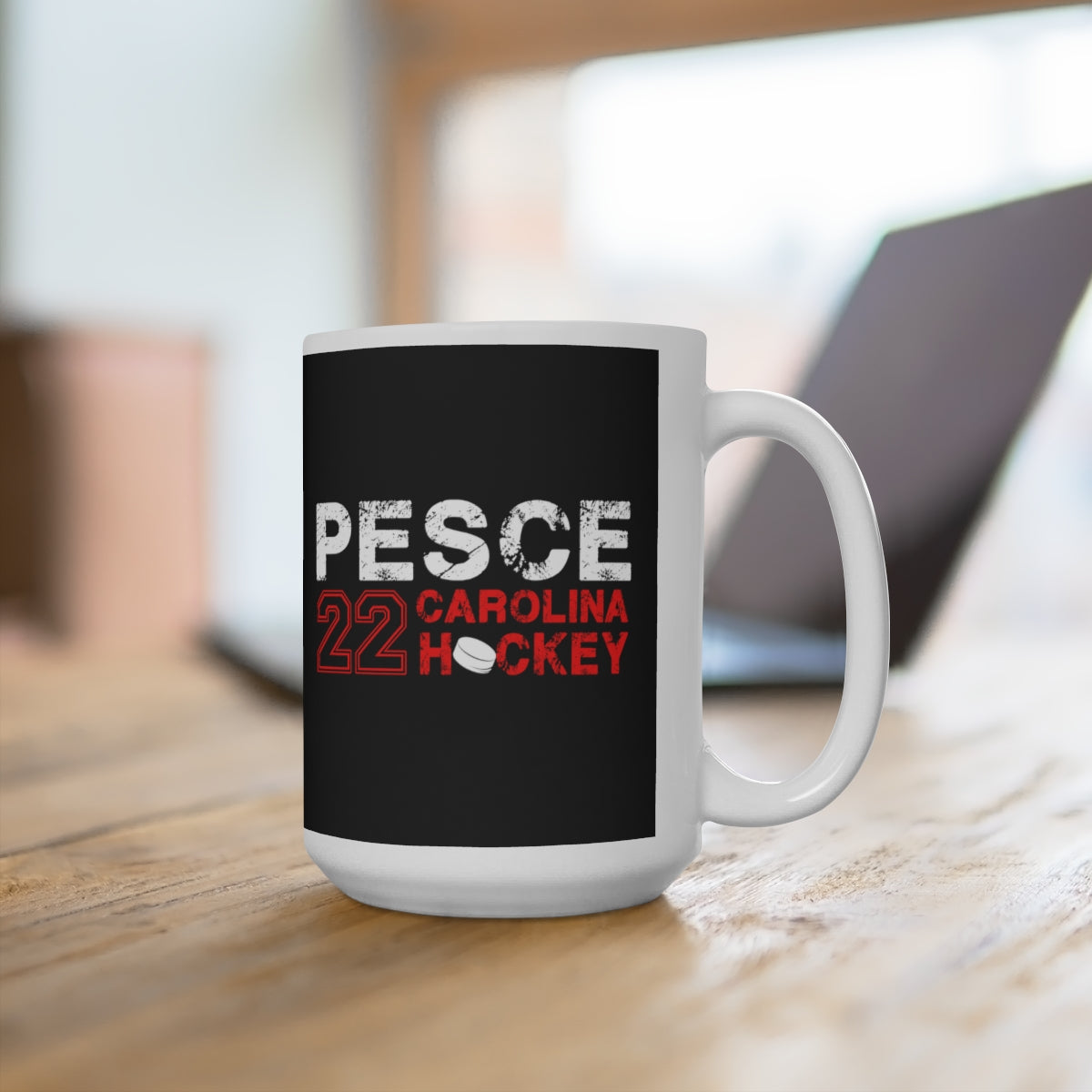 Pesce 22 Carolina Hockey Ceramic Coffee Mug In Black, 15oz